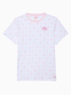 PINK X LoveShackFancy Campus Cotton Tee NWT SM